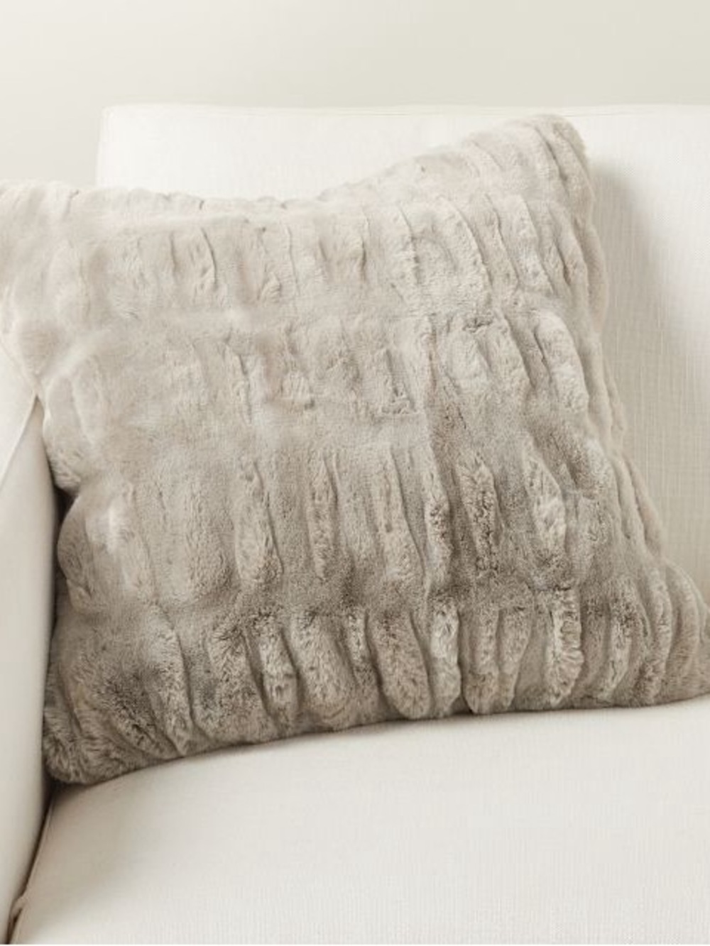 Pottery Barn Ruched Faux Fur Accent Pillow Cover 20x20